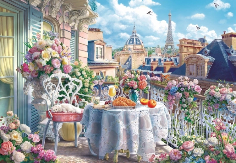 Bluebird puzzle Colazione sul balcone a Parigi 1000 pezzi