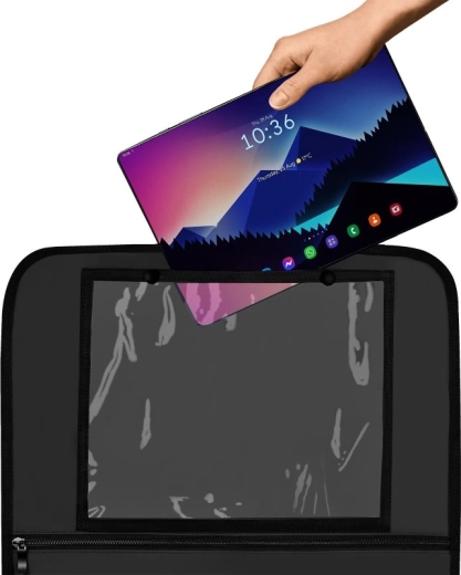 Tasca trasparente per tablet per intrattenimento in viaggio