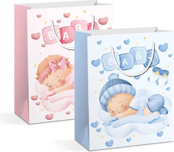 Sacchetto regalo natalizio di carta per bottiglie - 1 pezzo