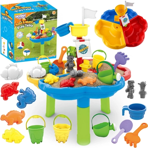 Tavolo per acqua e sabbia WOOPIE Nave pirata 3 in 1 con 13 accessori