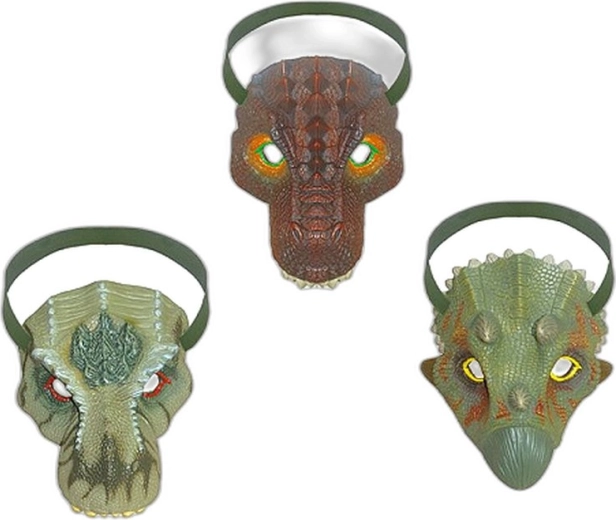 Maschera dinosauro 19 cm (3 tipi) - 1 pezzo