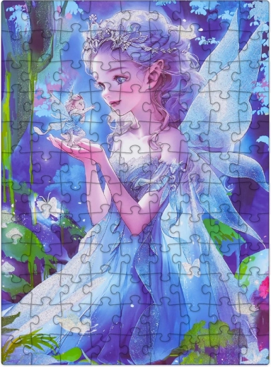 Puzzle per bambini con principessa blu, 100 pezzi