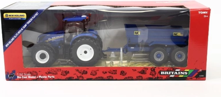 Trattore Britains New Holland T6 con rimorchio