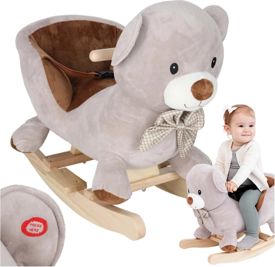 Orsetto a dondolo in peluche con sedile e suoni