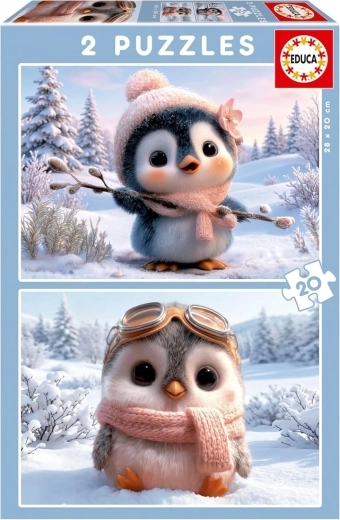 Puzzle EDUCA pinguini adorabili 2×20 pezzi