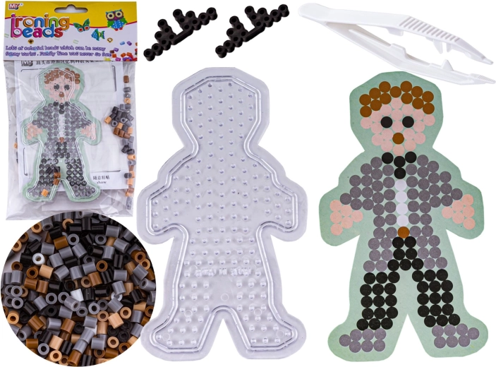 Mosaico con perline da stirare con sagoma – omino