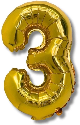 Palloncino in foil numero 3 oro 40 cm