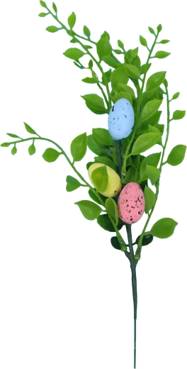 Ramoscello di bosso con uova di Pasqua 30 cm