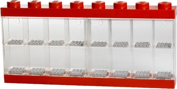 Vetrina da collezione per 16 minifigure LEGO – rossa