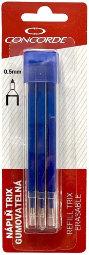 Ricariche per roller cancellabile CONCORDE TRIX 0,5 mm, blu, 3 pz