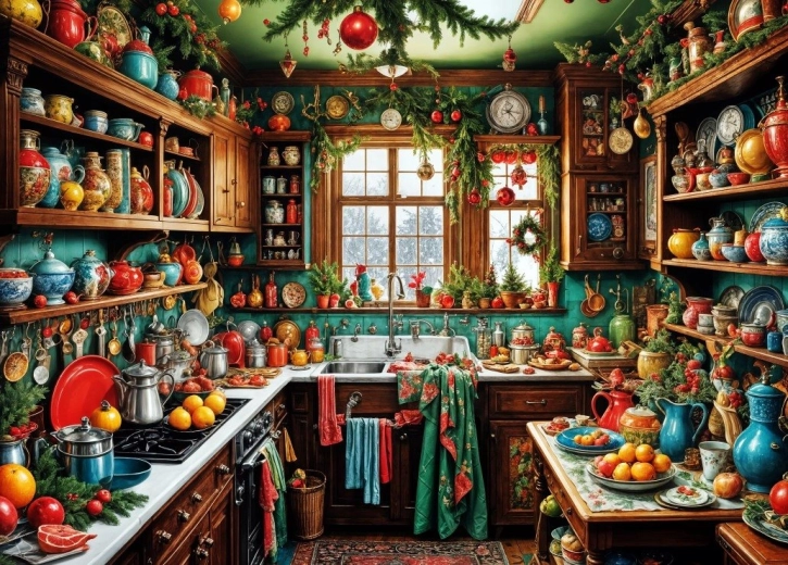 Puzzle Bluebird Cucina natalizia nostalgica 1500 pezzi