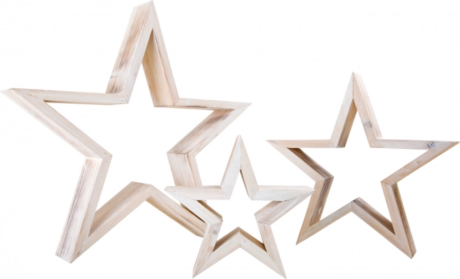 Decorazione in legno a forma di stelle – set bianco