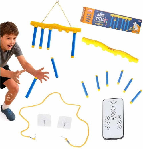 Gioco di reazione da appendere con bacchette cadenti, ricarica USB e telecomando