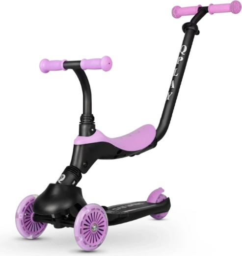 2 in 1: cavalcabile con sella e classico monopattino