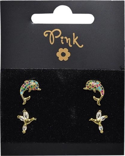 Orecchini placcati oro Mondo Marino – set da 4 pezzi