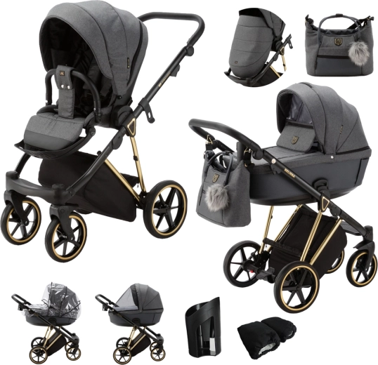 Adamex Belissa Special Edition passeggino combinato grafite/oro