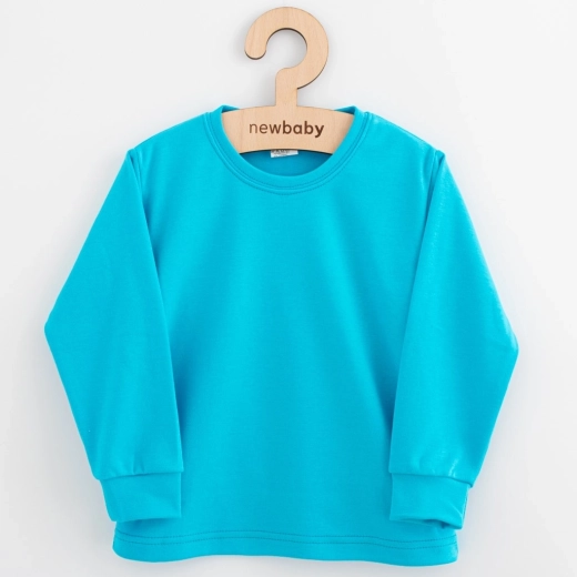Maglietta da bambino in cotone a maniche lunghe new baby kindergarten turchese