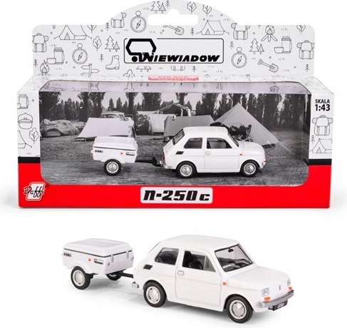 Fiat 126p con rimorchio Niewiadów N250C – modello bianco