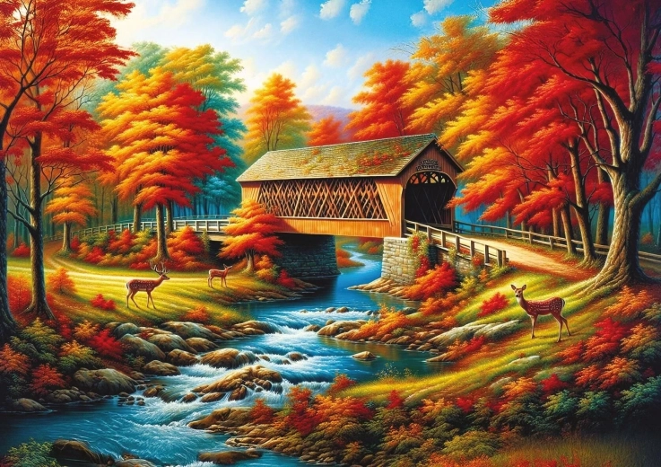 Puzzle Ponte fiancheggiato da alberi 500 pezzi ART PUZZLE