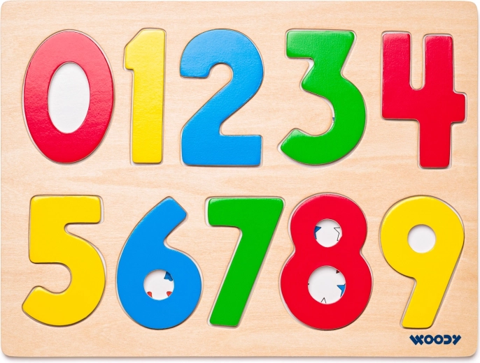 Puzzle su tavola con numeri e coccinelle