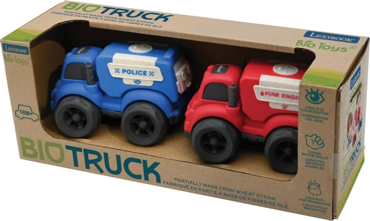 Lexibook set di auto della polizia e dei pompieri in bioplastica 10 cm