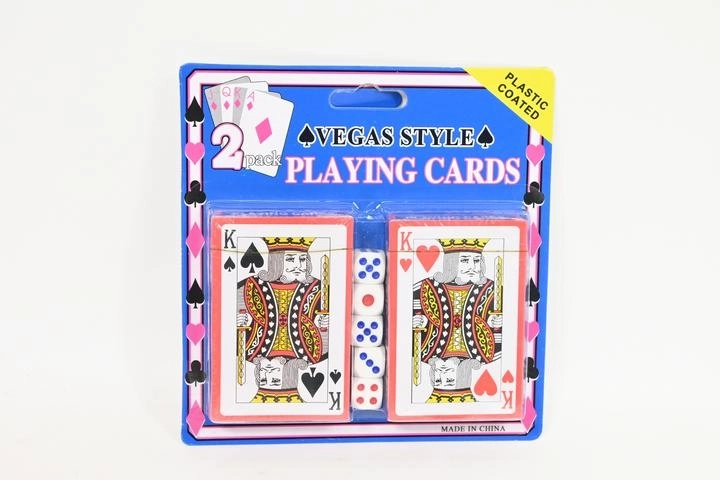Set da gioco universale: 2 mazzi di carte da gioco e dadi