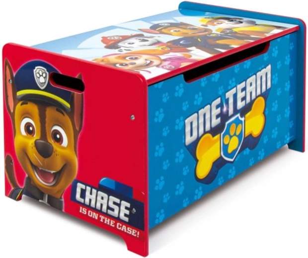 Panca in legno con vano portaoggetti per giocattoli Paw Patrol