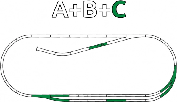 Roco Line set binari C con massicciata – tratto parallelo H0