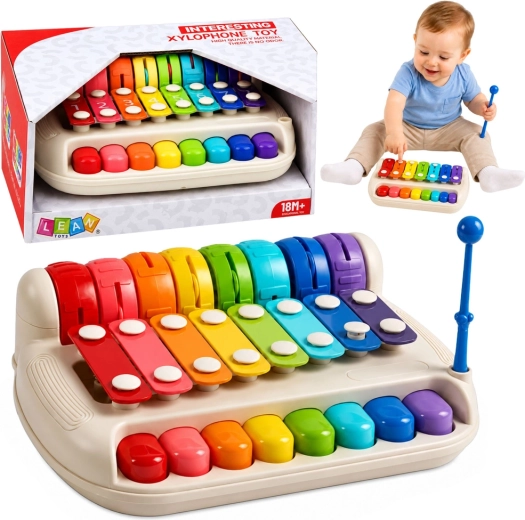 Xilofono e pianoforte per bambini 2 in 1 con bacchetta