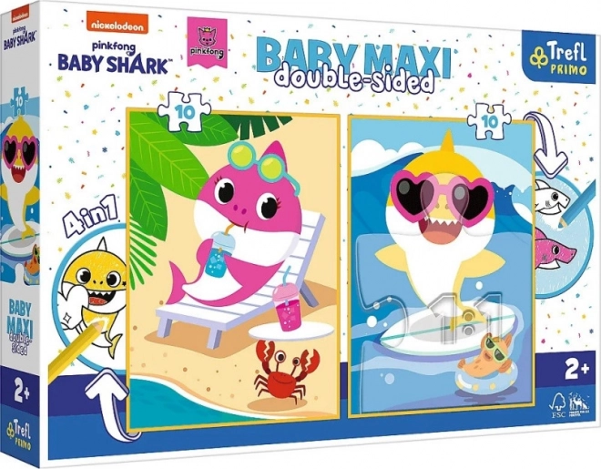 Puzzle per bambini Baby Shark 2x10 pezzi Giornata allegra di uno squalo