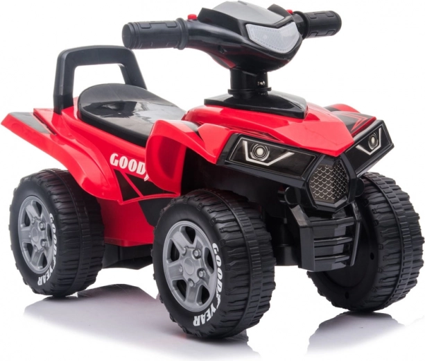 Quadriciclo cavalcabile per bambini con luci LED e suoni – Rosso