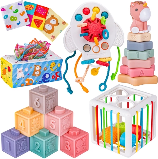 Set educativo sensoriale di giocattoli 6 in 1 per bebè