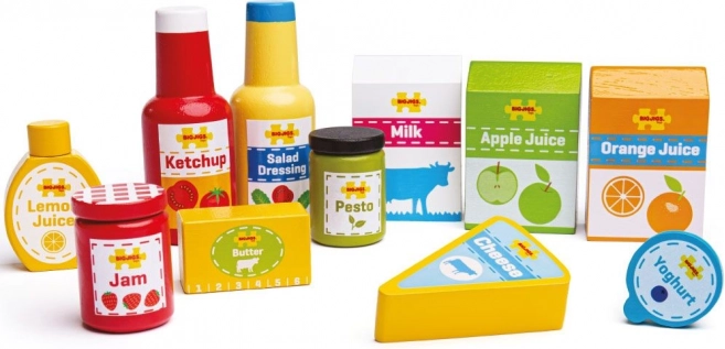 Bigjigs set di alimenti in legno, 11 pz