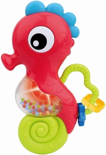 Sonaglino per bambini con melodia cavalluccio marino – rosso