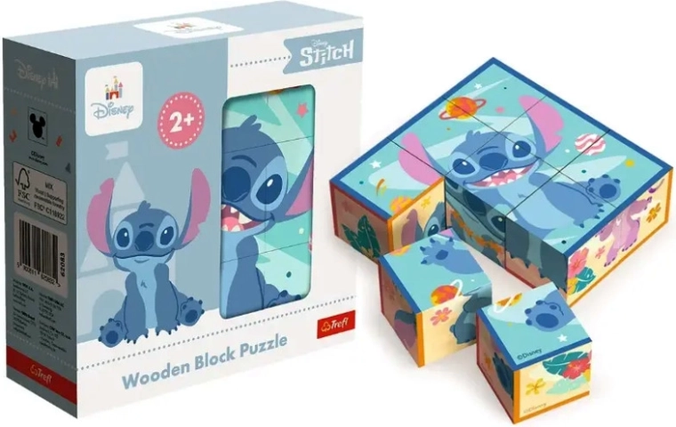 Cubetti puzzle in legno Lilo & Stitch