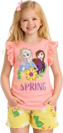 Completo da bambina con maglietta e pantaloncini Frozen