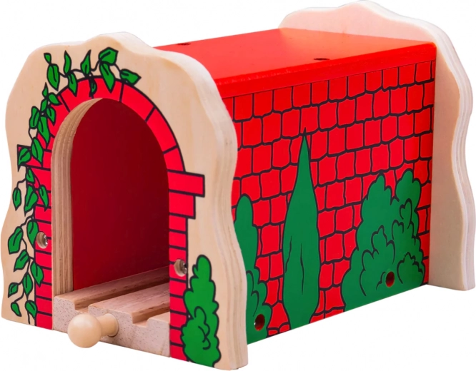 Galleria in legno per trenini giocattolo