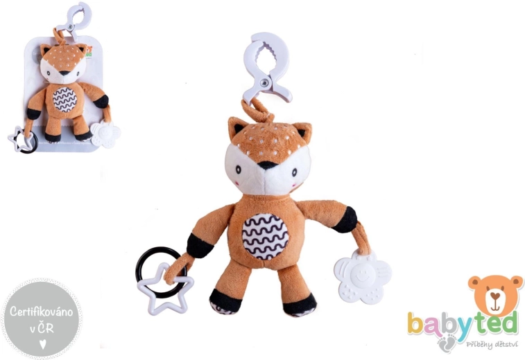 Cerbiattino di peluche da appendere con sonaglio per neonati