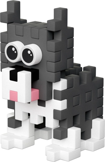 Adorabile husky con mini mattoncini