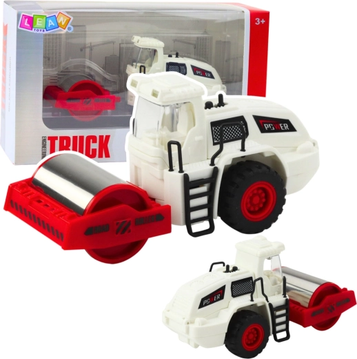 Rullo compressore da cantiere con rullo in metallo, luci e suoni