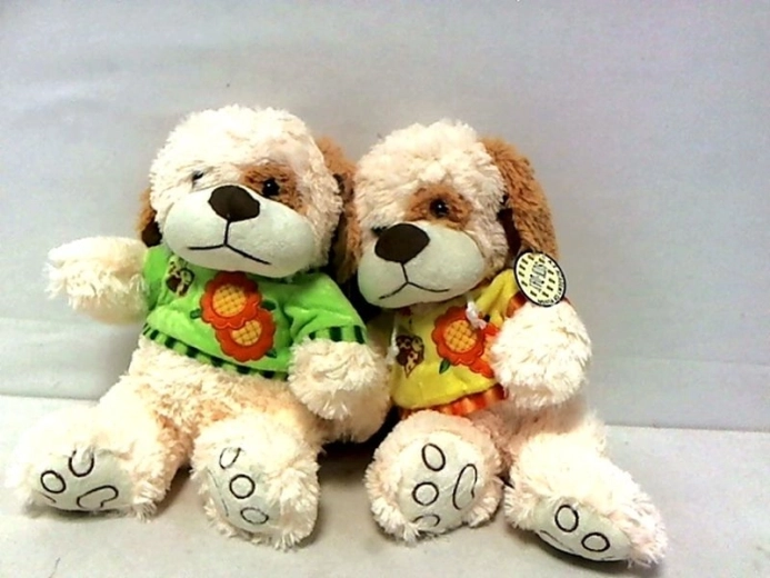 Cagnolino di peluche con maglietta colorata 30 cm