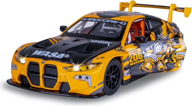 Modello di auto da corsa BMW M4 GT3 1:24 con luci e suoni