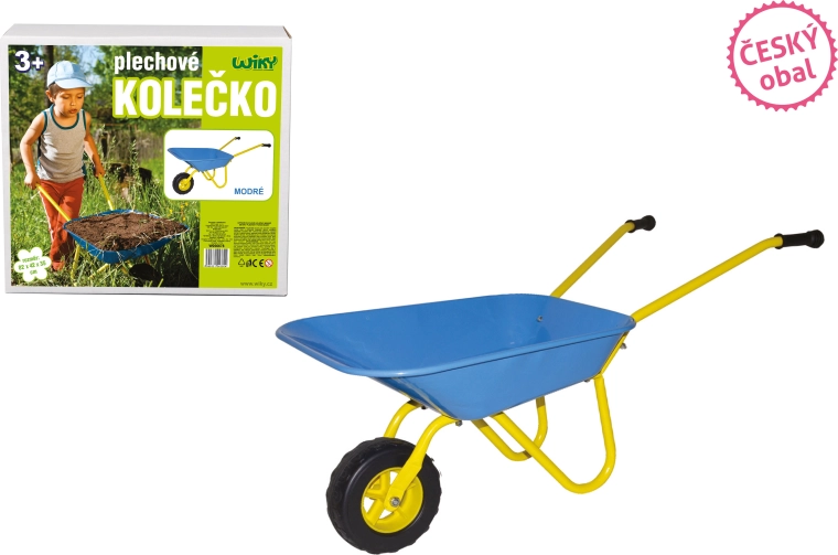 Carriola in lamiera blu 82 × 42 × 35 cm