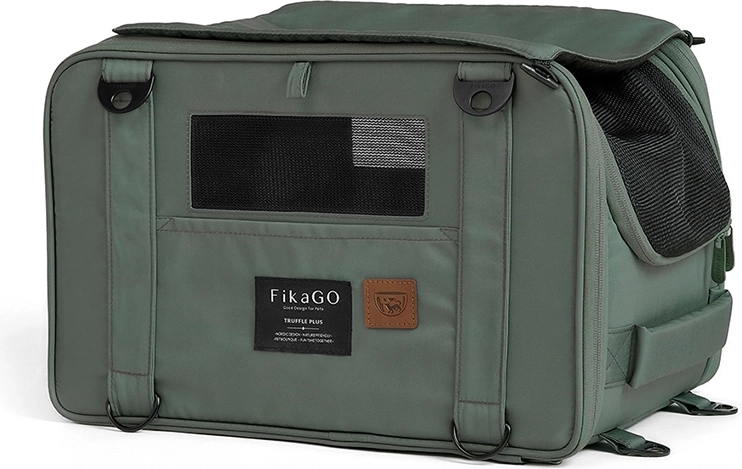 Trasportino da viaggio FIKAGO per cani e gatti Truffle Plus verde