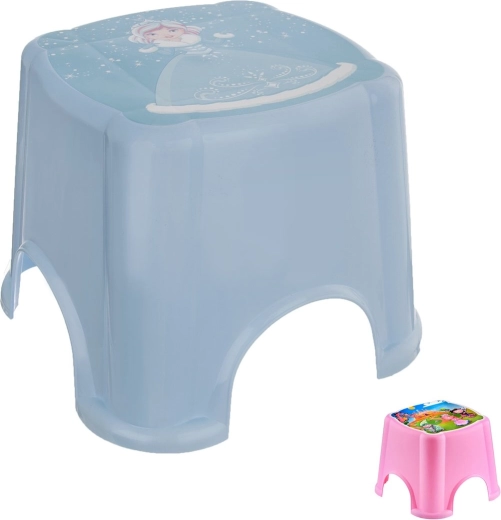 Sgabello in plastica per bambini con motivo fiabesco, 20,5 cm