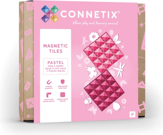 Basi magnetiche per costruzioni Pastel Pink & Berry, 2 pezzi