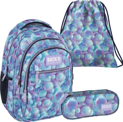 Set scolastico BackUP Bubble AI 3 in 1 – zaino, astuccio e sacca