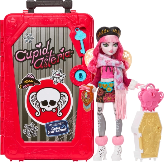 Bambola Monster High Cupid Asteria – vacanze da vampiro, 28 cm, valigetta e sorprese