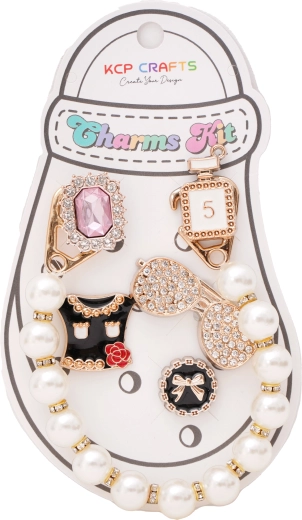 Set di accessori decorativi per ciabatte – profumo, occhiali e catena di perle