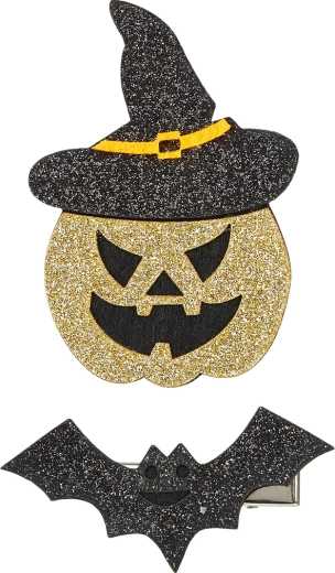 Souza! mollette per capelli Willa – zucca di Halloween e pipistrello (2 pz)